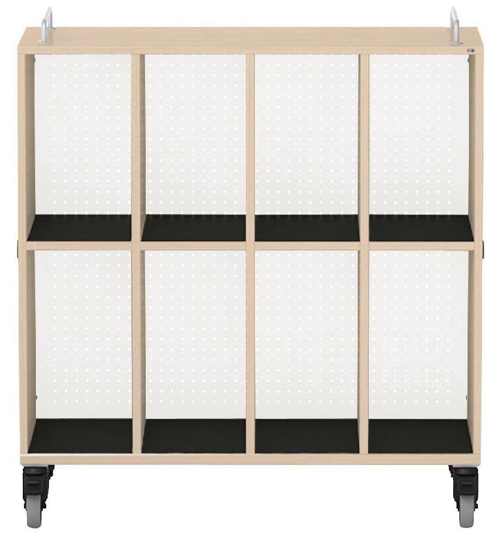 MEUBLE BAS SHIFT+ LANDSCAPE MÉLA POUR CARTABLES 8 CASES - ÉRABLE - BLANC - MANUTAN COLLECTIVITÉS