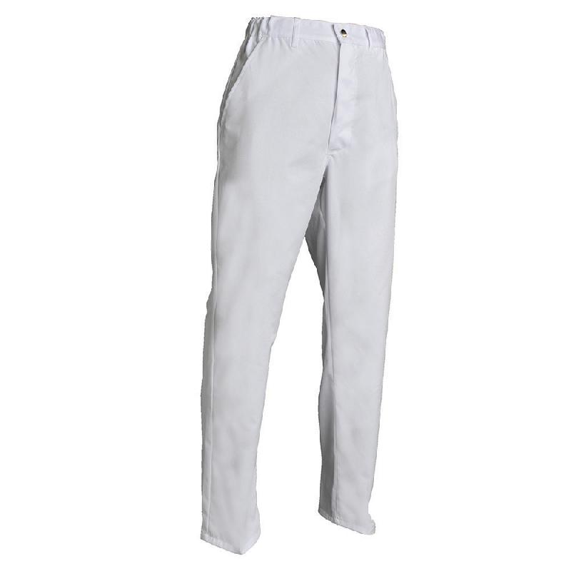 PANTALON CUISINIER GUY MIXTE POLYCOTON BLANC, TAILLE 6