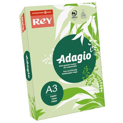 PAPIER COULEUR ADAGIO - TEINTE VIVE - 160 G - A3 - VERT VIF - RAMETTE DE 250 FEUILLES