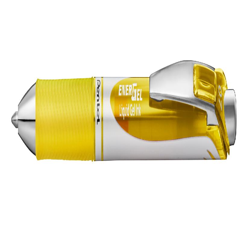 Pentel - Bolígrafo Energel retráctil con mecanismo de presión y punta de bola, 0,35mm de grosor de trazo, Color amarillo. - jaune plastique 0884851_0