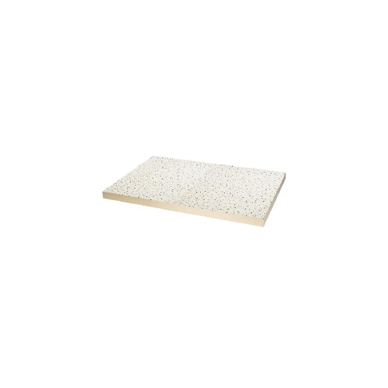 Plateau de table rectangulaire (H)48 x (L)1100 x (P)700 mm, pré-percé, motif terrazzo_0