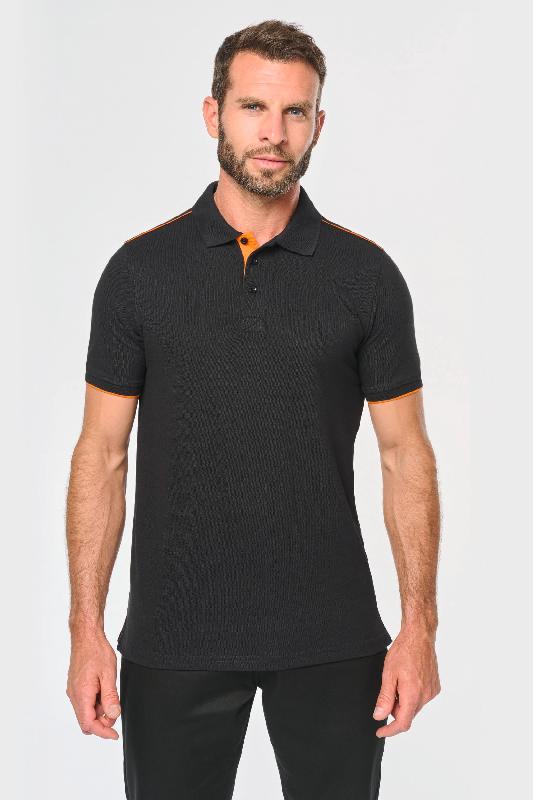 Polo Day To Day contrasté manches courtes homme - Réf: WK270 - 65% polyester, 35% coton peigné - Lavable à 60°C_0
