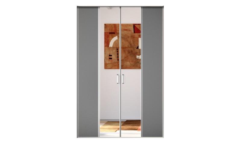Porte De Placard Pliante Kazed Miroir Graphite Comparer Les Prix