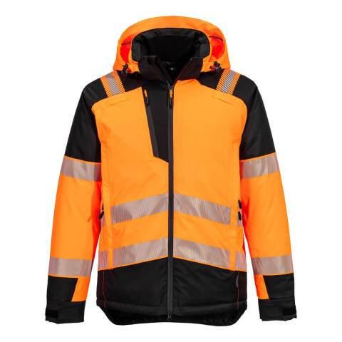 PORTWEST T160 PARKA HV PW3 ORANGE/NOIR - TAILLE S