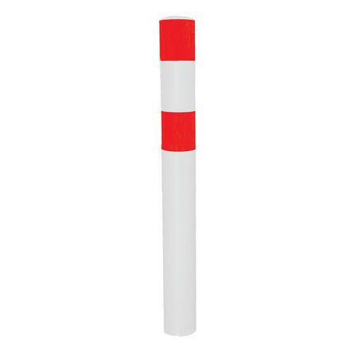 POTEAU DE PROTECTION ACIER ROUGE/BLANC À SCELLER Ø90MM - VISO