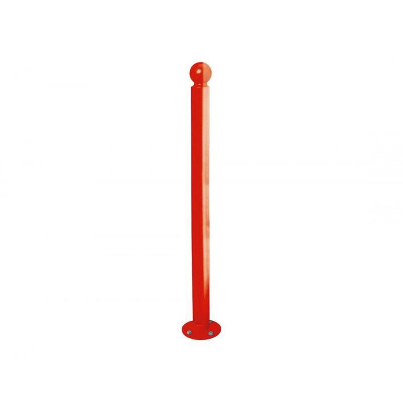 Potelet inclinable en acier Ø 76 mm - Pommeau Boule - Inclinaison 45° avec retour vertical_0