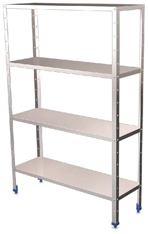 RAYONNAGE INOX ALIMENTAIRE LISSE 4 NIVEAUX. ETAGERE INOX CHAMBRE FROIDE