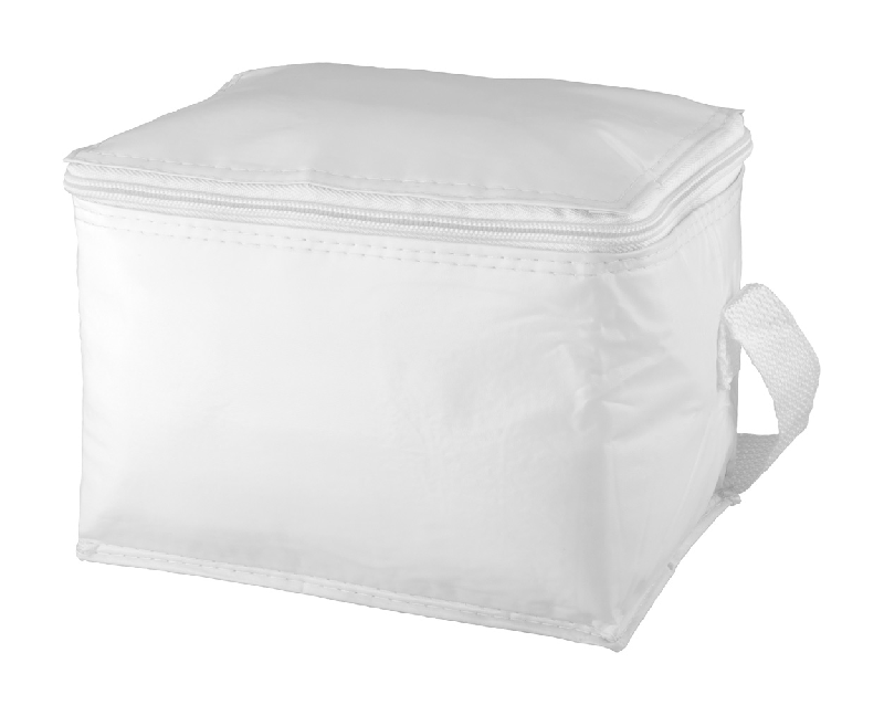 Sac isotherme - fermeture-éclair en PVC avec renfort aluminium - capacité 6 boîtes de 0,33 L - couleur blanc_0