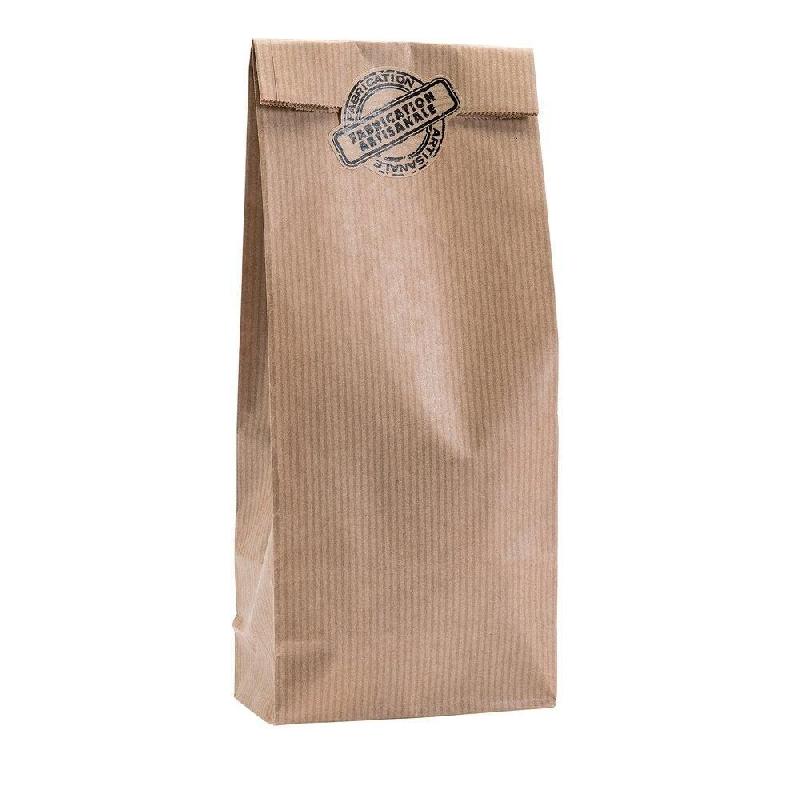Sac kraft SOS à fond plat 9+5x20,5cm - par 100 - Apte au contact alimentaire - Contenance 500g_0