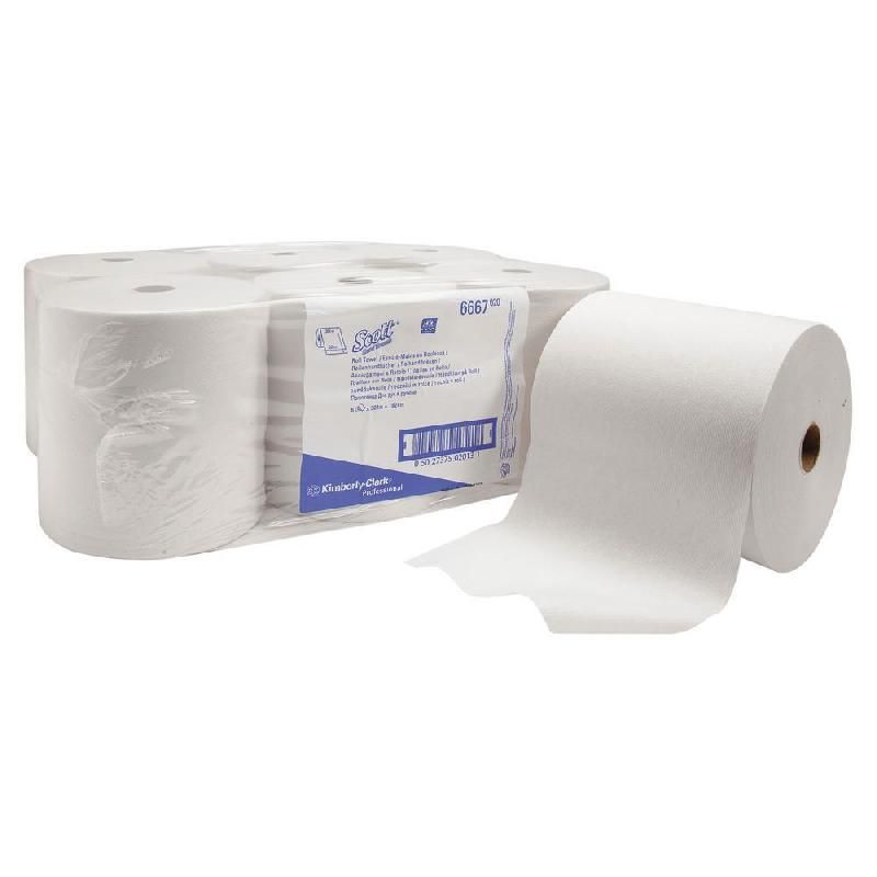 SCOTT® ESSUIE-MAINS SCOTT - XTRA - BLANC - ROULEAU 304 M - CARTON DE 6