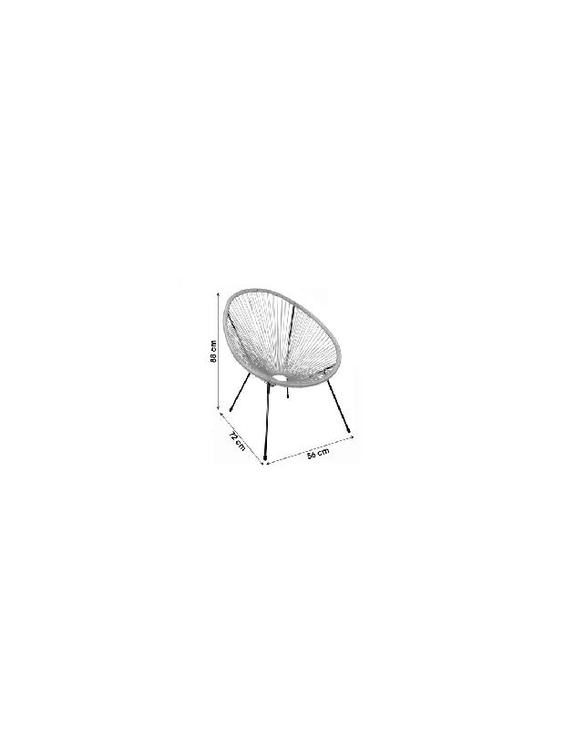 FAUTEUIL EN RÉSINE ET ACIER CABANA GRIS CLAIR - 227009
