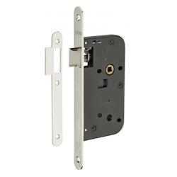 Serrure encastrable pour porte intérieure, axe 50mm, bouts ronds, laiton nickelé - THIRARD - gris 3150260192100_0