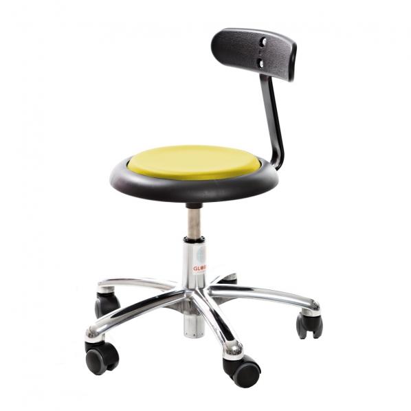 Siège professionnel petite enfance base alu Assise simili cuir Orange_0