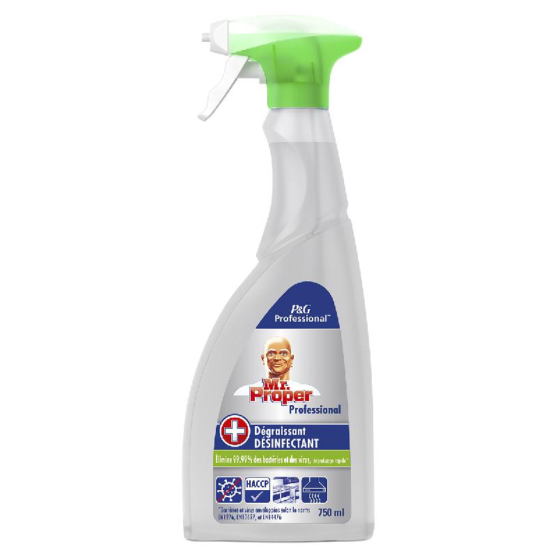 SPRAY DEGRAISSANT DESINFECTANT MR PROPER - VIRUCIDE EN 14476 - FORMULE PROFESSIONNELLE - 750 ML