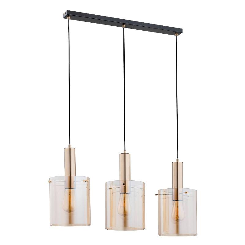 ALFA SUSPENSION CALENA, TROIS LAMPES, DORÉE