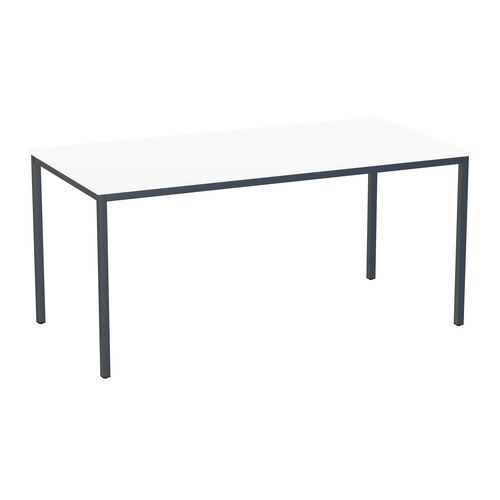 TABLE À MANGER VERSYS AVEC BASE ANTHRACITE RAL 7016 160 X 80 X 743 CM BLANC