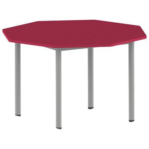 TABLE CARÉLIE OCTOG Ø 120 CM MOBILE T6 STRAT CERISE GRIS - MOBIDECOR