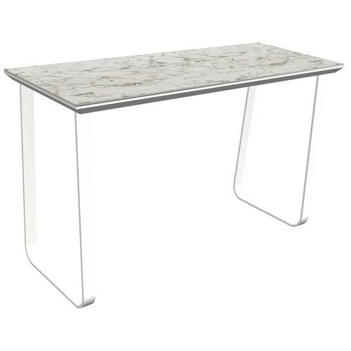 TABLE DE BAR SALT GRANDEALUMINIUM BLANC COMPACT MARBLE - FLEXFURN