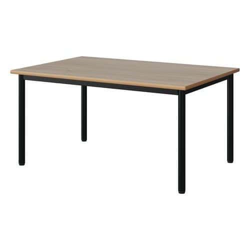 TABLE MALIBU 120X80 T3 4P STRA ALAISÉ CHÊNE 1146/NOIR 9005