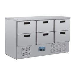 Table Réfrigérée Inox 6 Tiroirs GN 1/1 - Refroidissement Ventilé, Contrôle Digital, 205L - Polar Série G - CR711_0