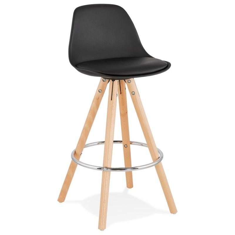 Tabouret de bar Bjarki 85 cm noir - Paris Prix - Compatible table mi-hauteur, bois et polypropylène_0