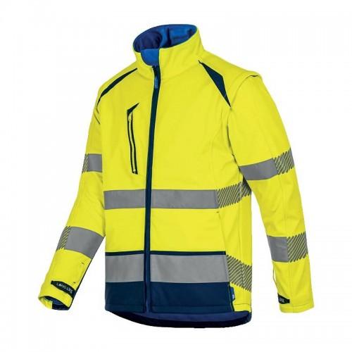 VESTE SOFTSHELL HAUTE VISIBILITÉ COUPE VENT ET DÉPERLANTE LONG LIFE - JAUNE XL T2S