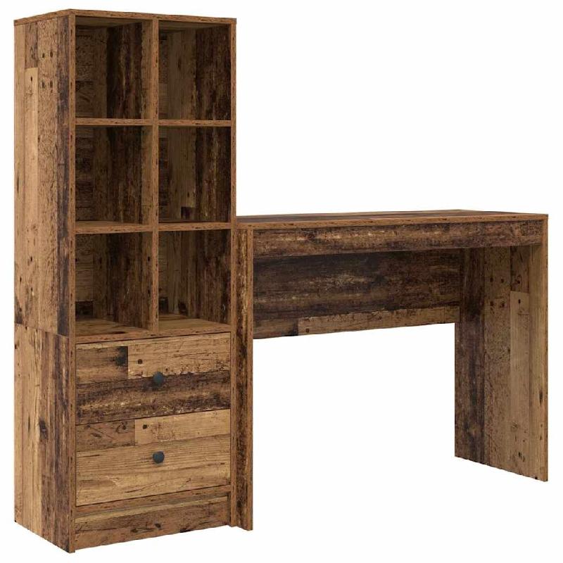 VidaXL Bureau avec tiroir 2 pcs Bois ancien Modèle Titan Vent Élite - 3337335_0