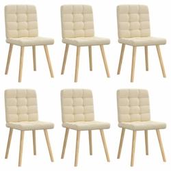 VidaXL Chaises à Manger Lot De 6 Crème Tissu - beige 8721158569134_0