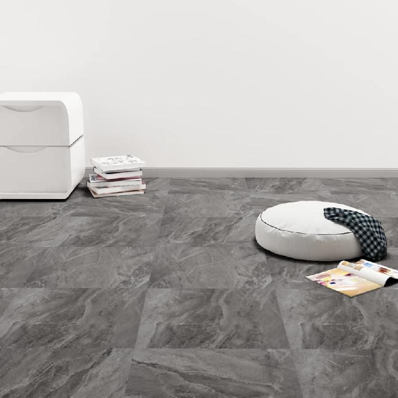 Vidaxl planche de plancher pvc autoadhésif 5,11 m² noir avec motif 144874_0