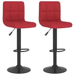 VidaXL Tabourets De Bar Lot De 2 Rouge Bordeaux Tissu - rouge 334290_0