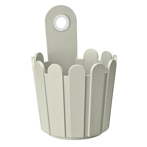 EMSA Landhaus - Pot de fleurs gris 15 cm, solide et résistant aux intempéries_0