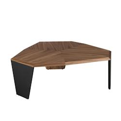 AC ANGEL CERDA Angel Cerdá Table basse asymétrique en noyer et pvc noir 2136C 115 x 96 x 40 - marron Bois manufacturé 8435631032816_0