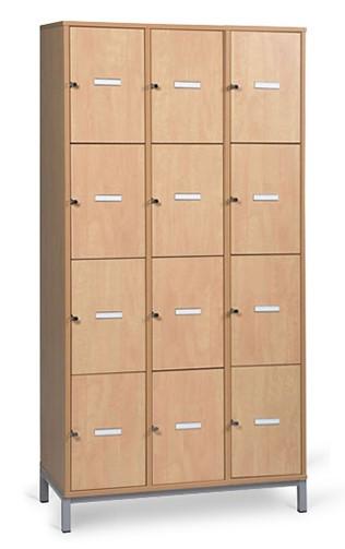 Armoire professeur 12 portes pleines - Serrures 2 clés - Structure mélaminé et socle métallique_0