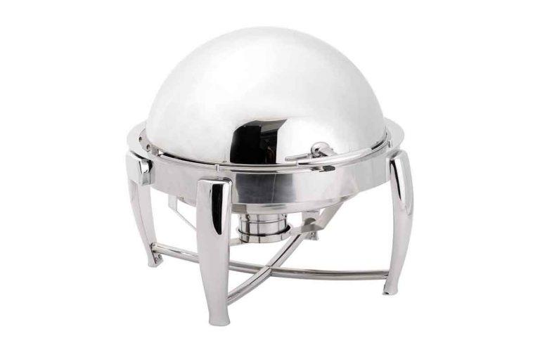 Chafing dish économique rond couvercle rabattable 180° en inox - DAT51263_0