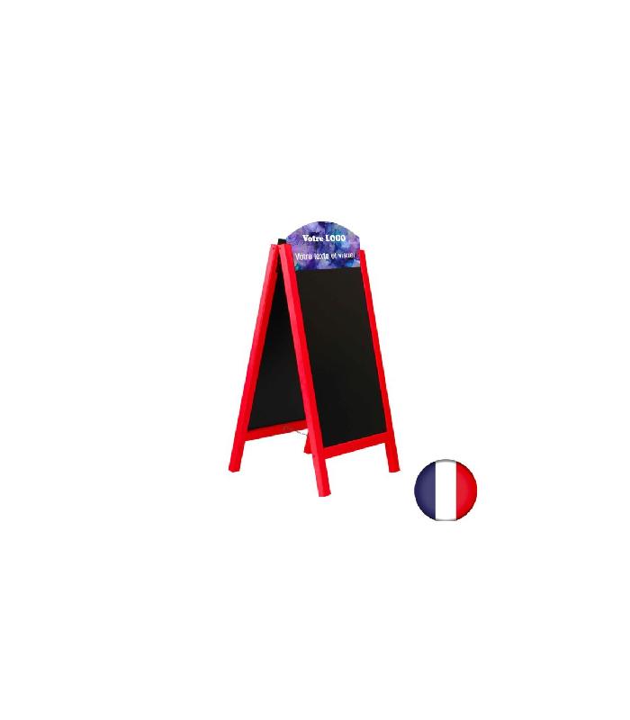 Chevalet stop trottoir avec ardoises amovibles et bandeaux personnalisés - 127 x 60 cm - Référence : PFN52RV_0