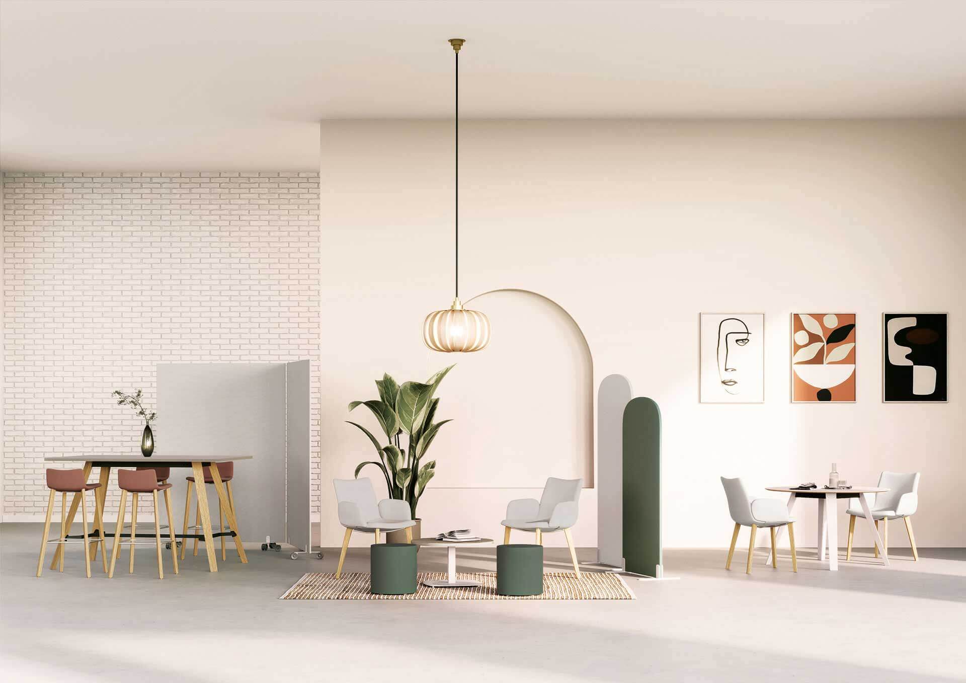 Cloison arrondie en bois - Design moderne et adaptable pour bureaux - Fabrication française et personnalisable_1