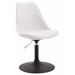 Décoshop26 - Chaise de salle à manger x1 pivotante hauteur réglable en plastique blanc et pied trompette en métal noir 10_0003766 - blanc 30002517_0