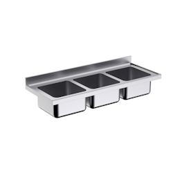 Plonge Inox Simple avec trois Bacs Gamme 700 - Distform - 0641094331580_0