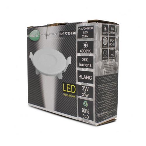 Elv420381 - plafonnier LED blanc Ø85 mm 3W 6000K - Rue des Ampoules - Vision_0