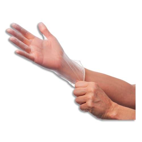 Boîte de 100 gants vinyle transparents non poudrés. Taille m_0