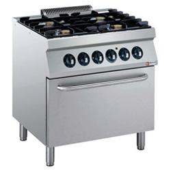 Fourneau 4 feux - 5,5 kW - Four électrique GN 2/1 - AGA G17/4BFE8-AGA_0