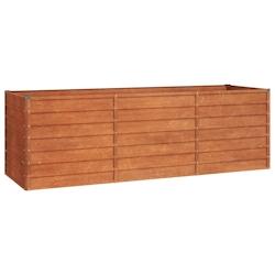 Helloshop26 - Jardinière bac lit surélevé plantes fleurs terrasse jardin de jardin rouillé 240 x 80 x 77 cm acier corten marron 02_0039869 - 30002_0