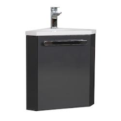 MOB-IN Meuble lave-mains SKINO gris anthracite + robinet noir - 3760232700273_0