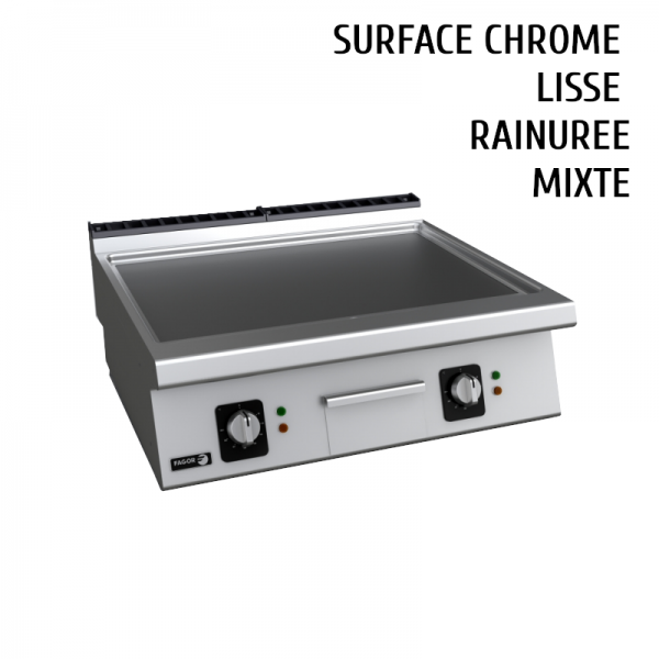 Plancha chrome dur électrique 80 cm - FAGOR Série 700 FTE-7-10-C - Plaque lisse, mixte ou rainurée_0