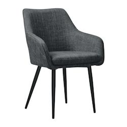 SalesFever Chaise de salle à manger | Couverture en tissu texturé | Pieds de chaise en métal | L 61 x P 60 x H 85 cm |anthracite – noir - multico_0