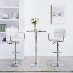 VidaXL Tabourets De Bar Lot De 2 Blanc Similicuir - blanc 323623_0