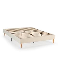 VS Venta-stock Base rembourrée Niebla 150x190 cm Imitation tissu mouton beige - beige polyester I24053_0