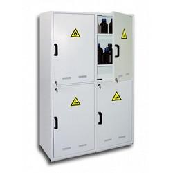 Armoire de sécurité multi-produits 4 x 55L - 4 compartiments pour acides, bases, toxiques et inflammables_0