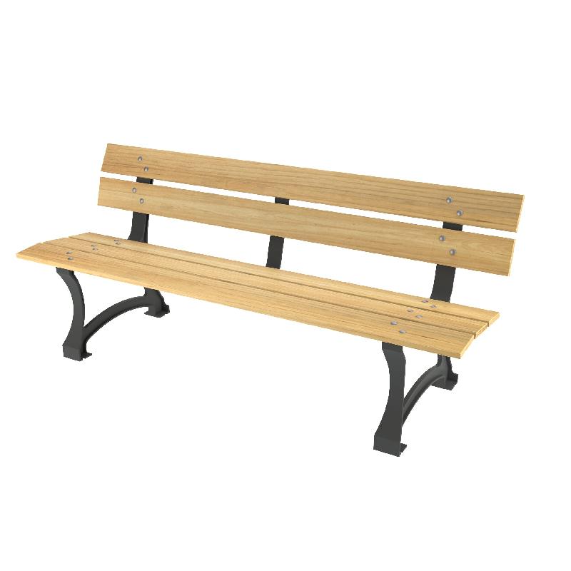 Banc Pragues 1800 mm en Robinier et pieds fonte_0