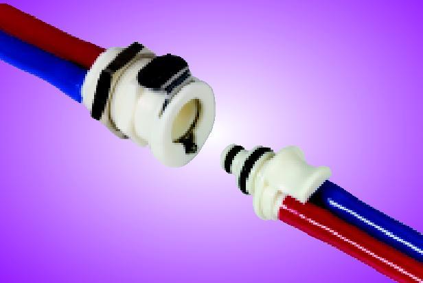 Coupleur Twin Tube - déconnexion rapide pour deux lignes de liquide - Acétal ou ABS_0